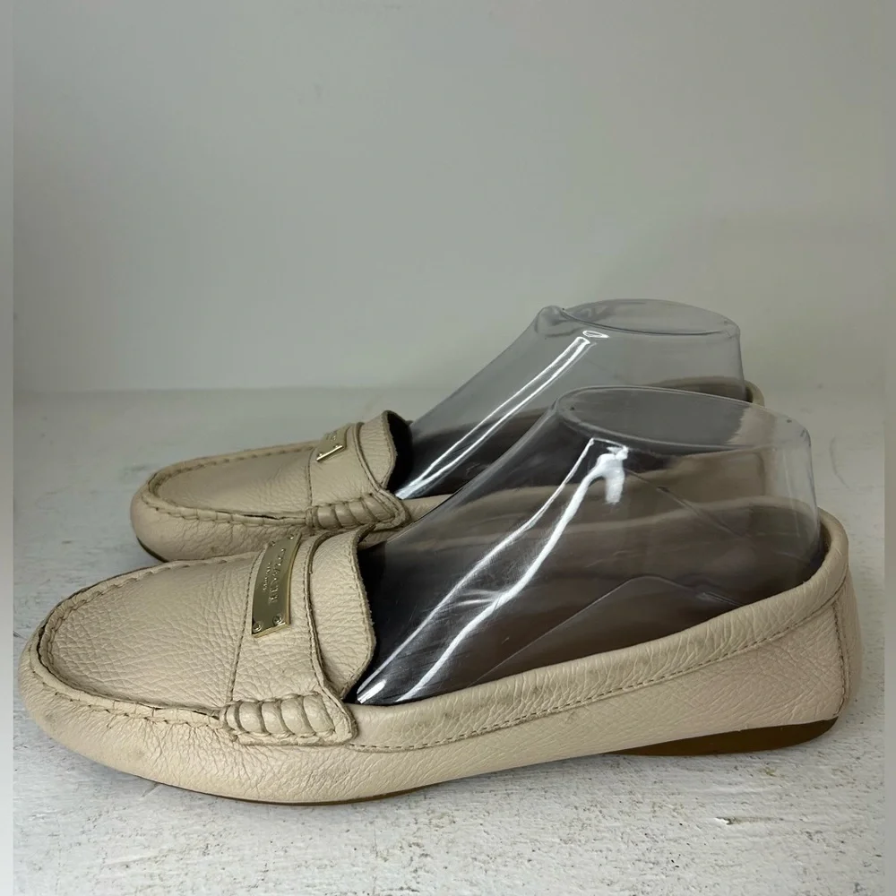 Coach Beige Leather Women’s Slip-Ons